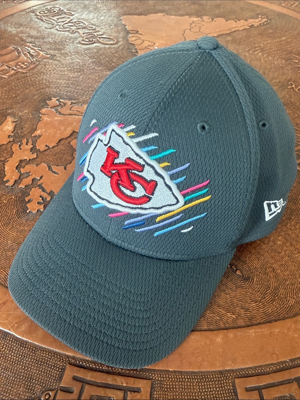 Kansas City Chiefs Embroidered Logo Cap w/Multicolor Intercept CancerAccent!